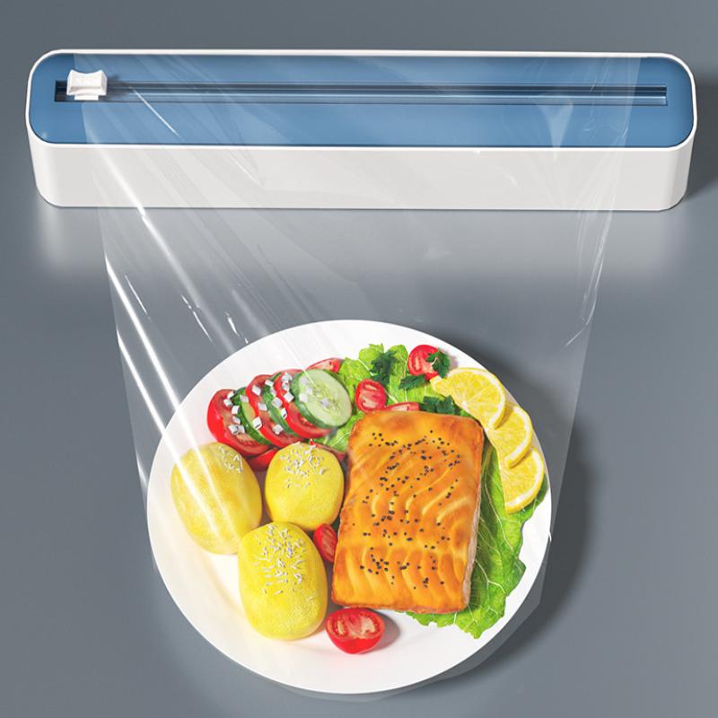 Dvojbřitý řezák na potravinovou fólii magnetický typ nastavitelný řezák na pečicí papír a hliníkovou fólii úložný box