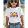 European Sizes Cute Cartoon Fruit Dance T-Shirt - Featuring a Smiling Orange for Girls, Tropical Mango for Boys