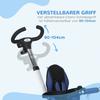 Metal Frame 6 in 1 Baby Push Tricycle with Parent Handle for 1-5 Years Old, Dark Blue