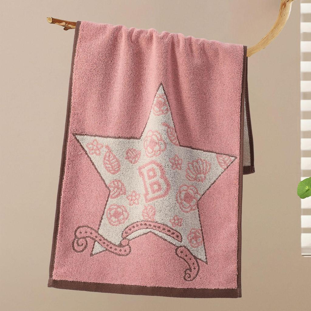 Thick, Absorbent Striped Cotton Face Towel - Soft Yarn-Dyed Design for Adults