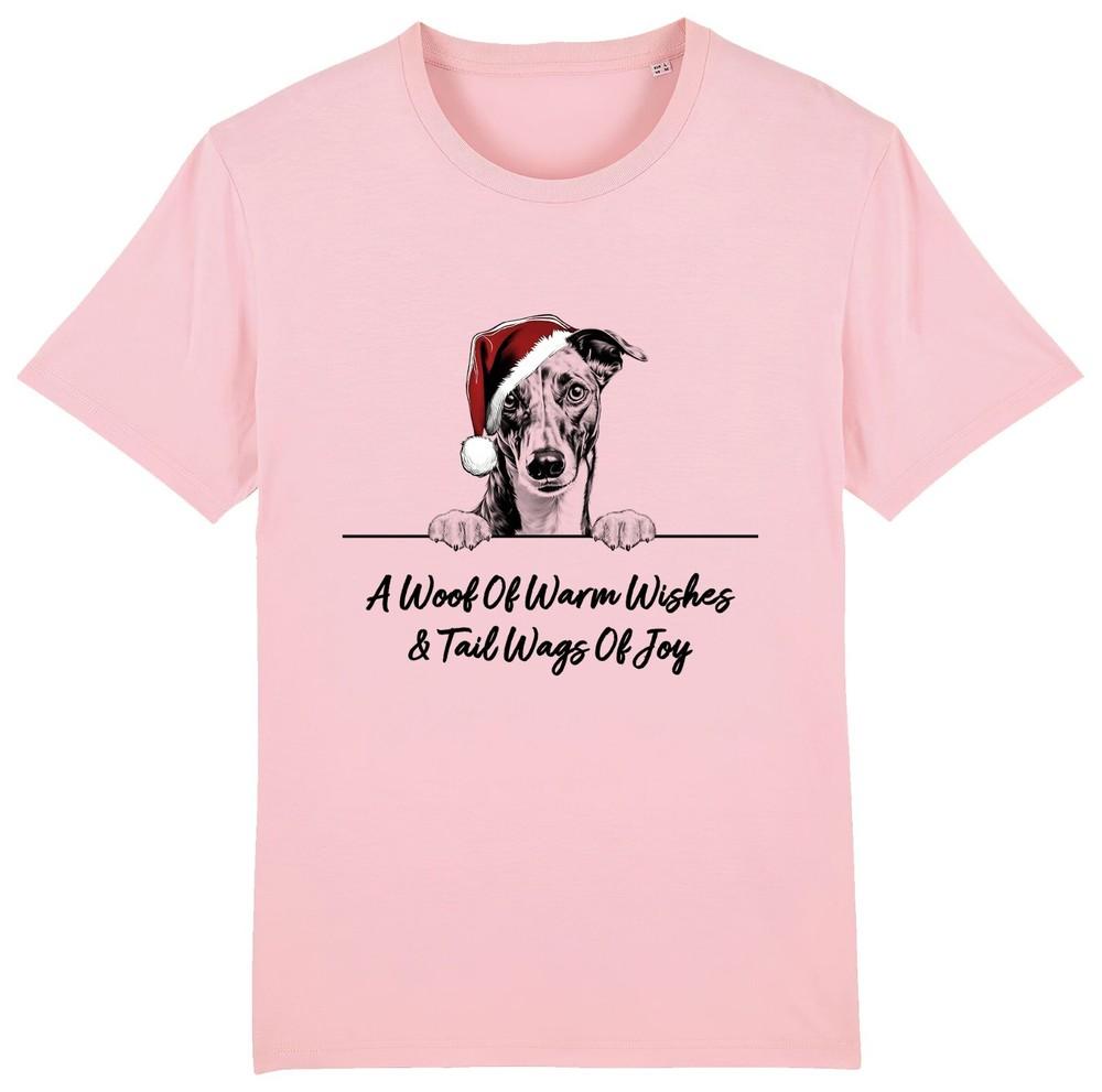 

GREYHOUND Christmas Dog T-Shirt Adults Kids Woof Wishes Tail Wags Xmas Dogs Top 4XL