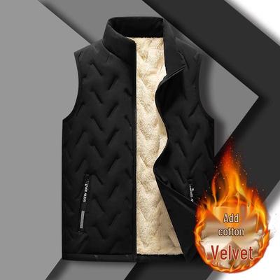 Gilet Caldo da Uomo in Lana d'Agnello - Giacca in Cotone Ispessito Antivento per Autunno e Inverno