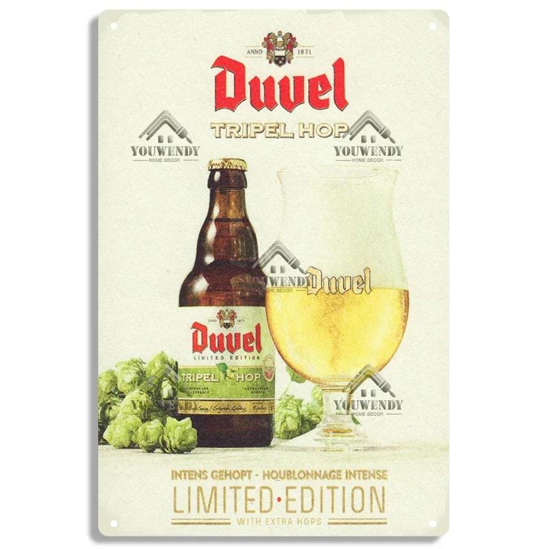 Duvel Beer Vintage Metal Poster, Retro Tin Sign, Decorative Plate, Room Decoration for Pub, Bar, Cave, Club, Wall Art Decor