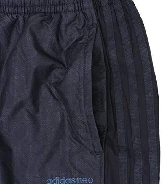 Adidas HM Denim Vindjakke Lange Bukser med Børstet Trikot Fôr Størrelse S Legend Ink, (Midje 71-77cm), DUP68,