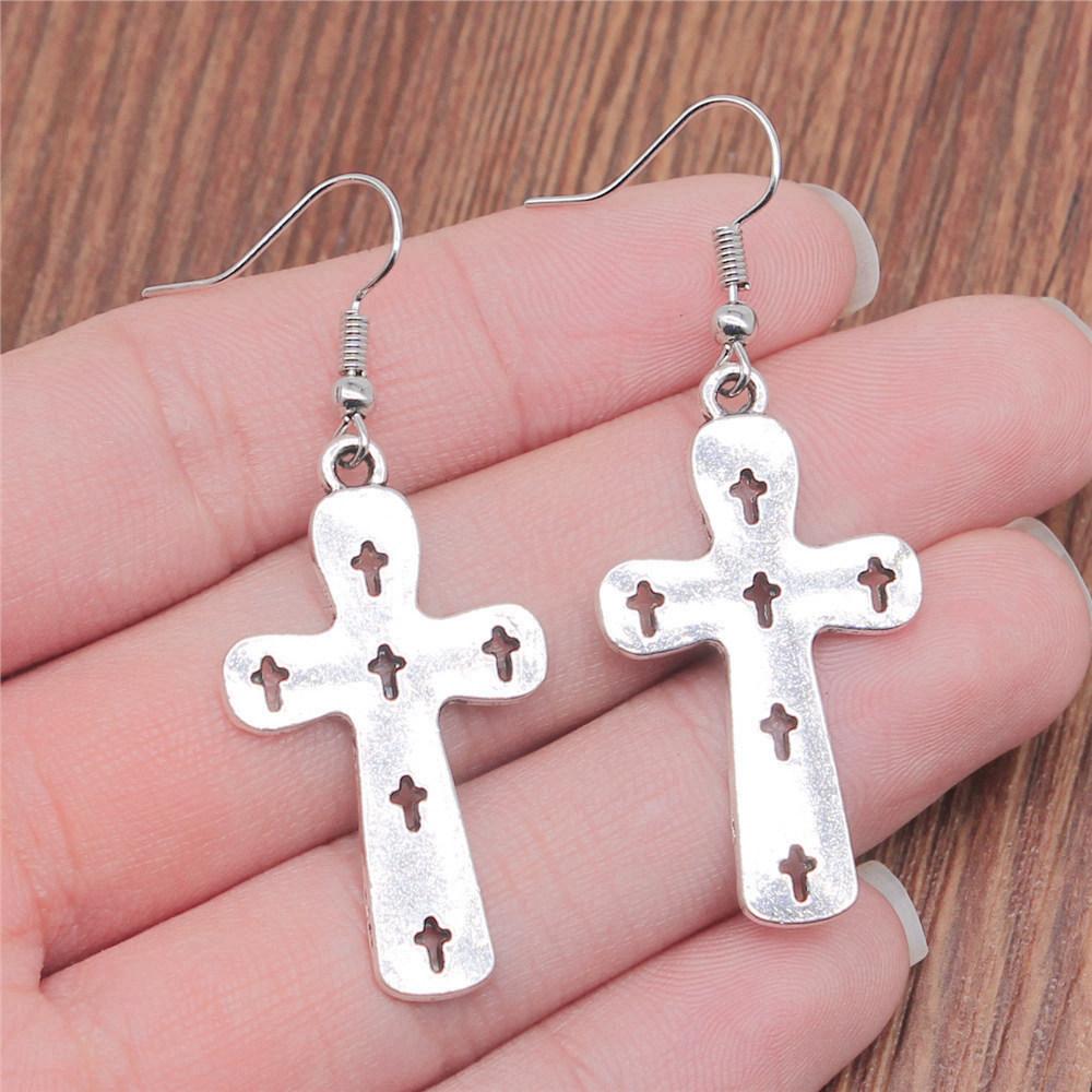 Casual Handmade Cross Amulet Drop Earrings Thoughtful Friendship Gift for Office Wear