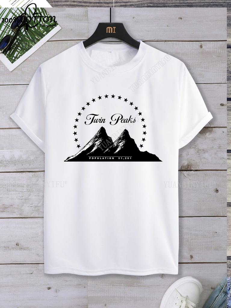Leisure Classic Film TWIN PEAKS Printed Cotton T-shirt Top Unisex Short Sleeve Short-sleev O-neck Streetwear S-6XL