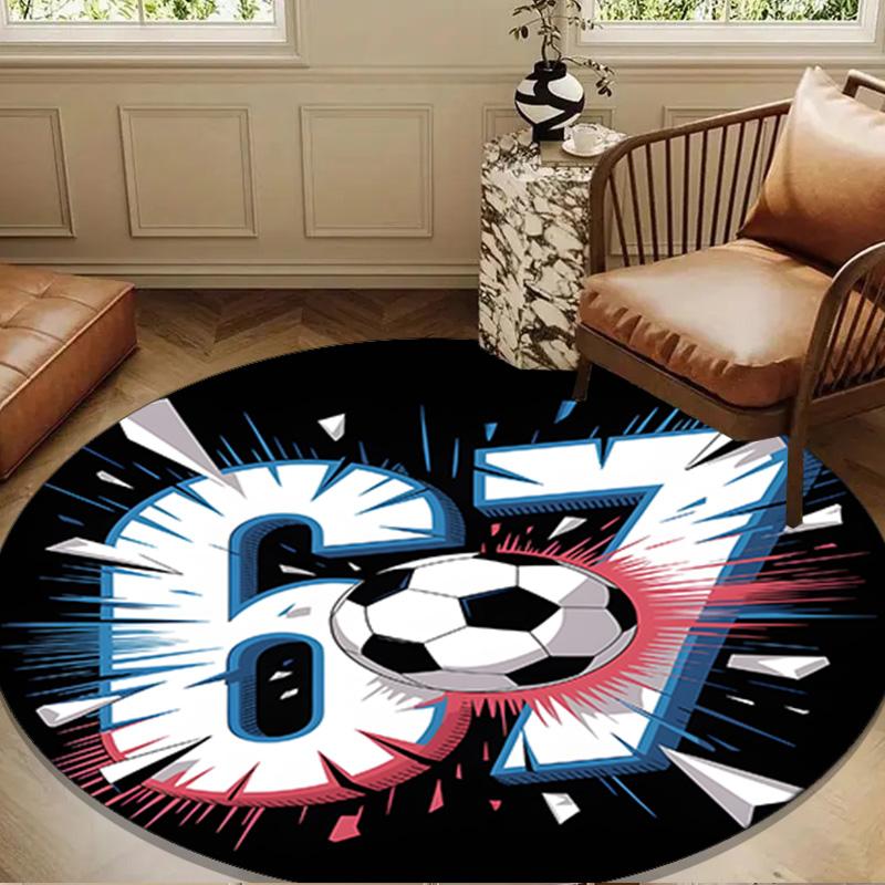 Royal Hands Holding Number 67 Round mat, Anti-slip Circle Carpet Chair rug For livingroom,Bedroom, doormat home decor Gift Christmas Gifts