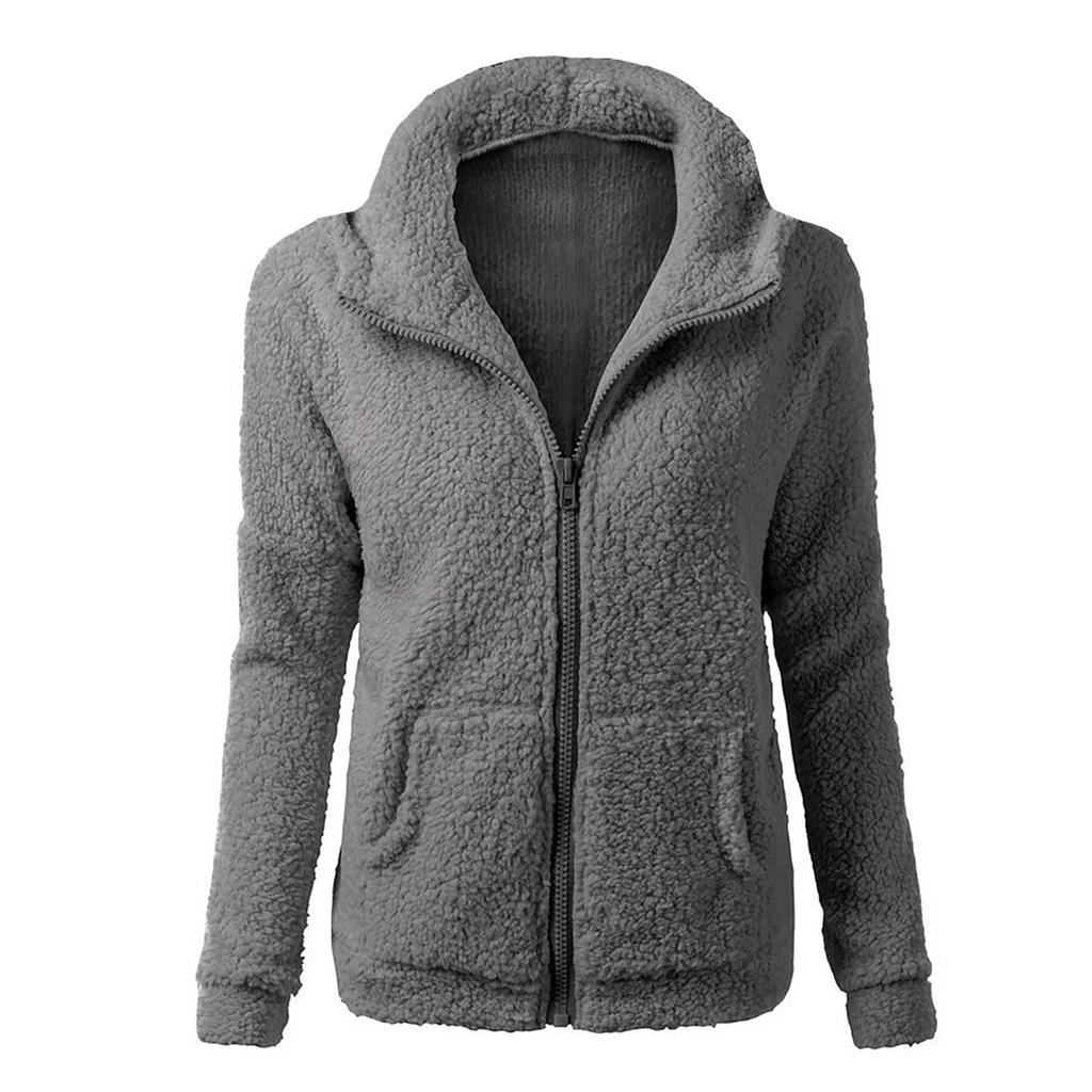 Winter Plush Tops Fashion Fall Winter Coats For Women Hoodie Woolen Coat   Ladies Jacket