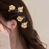 5pcs Retro Golden Flower Hair Forks Hairstyle Tools Wave Zinc Zinc Alloy Barrettes Pearl Side Clips  Banquet