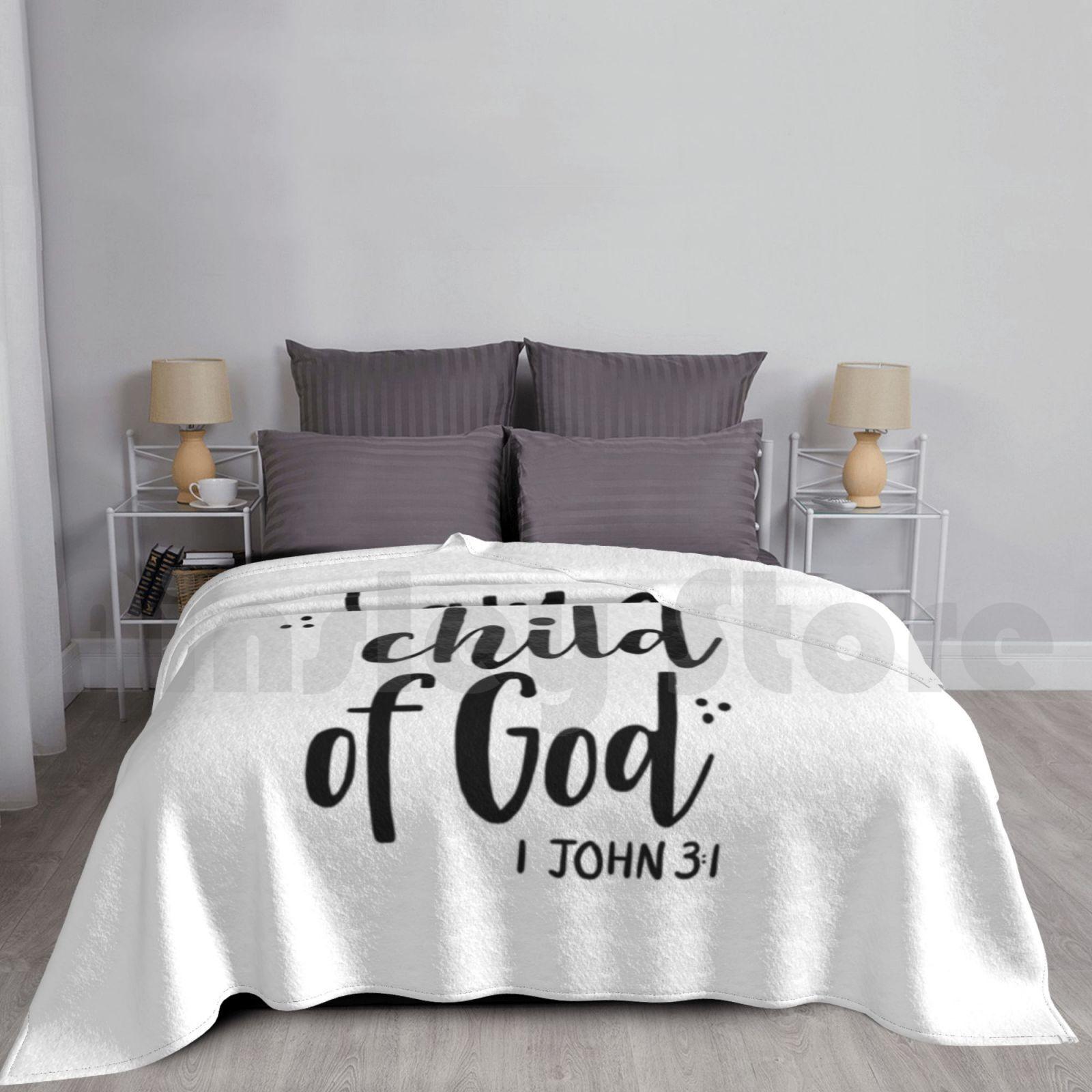 Bible Verse Blanket Super Soft Warm Light Thin Bible God John Child Size: 75*100cm, Weight: 230 GSM