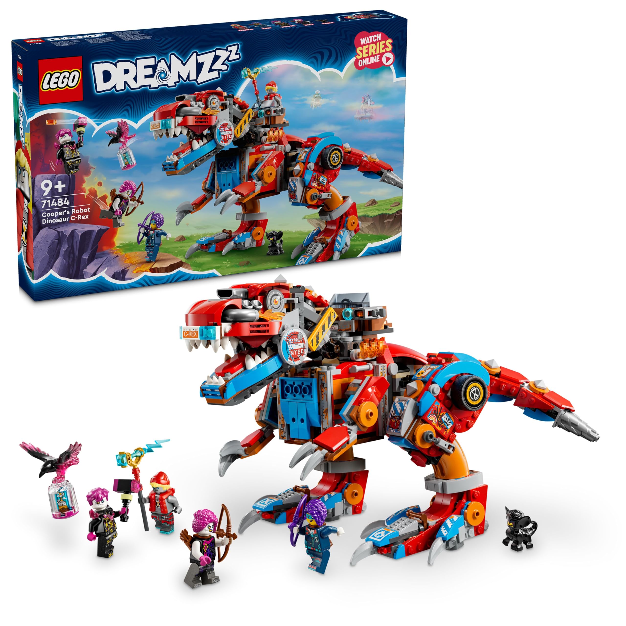 

LEGO Dreams Cooper s Robot C-Rex Toy, Birthday Gift, Building Blocks, for Boys and Girls, Ages 9, 10, and 11, Pretend Play, Pretend Play, Model 71484