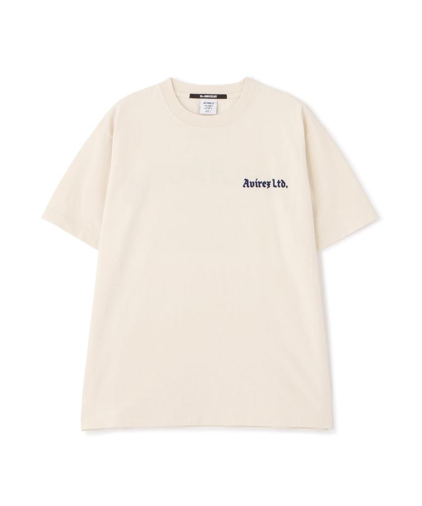 Avirex ANNAPOLIS Store Annapolis Short Sleeve Size T-SHIRT (Official Exclusive) Men's T-Shirt, XL, 414, Natural, 783-5134040