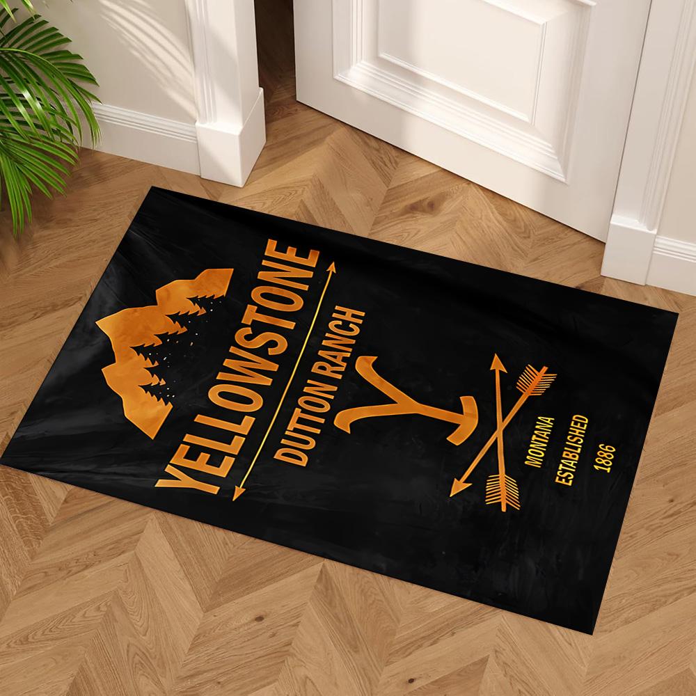 Yellowstone Western Adventure Floor Rug Office Rug Suitable for Living Rooms Entryway Outdoor Study Room Anti-slip Rug Decorate Offices