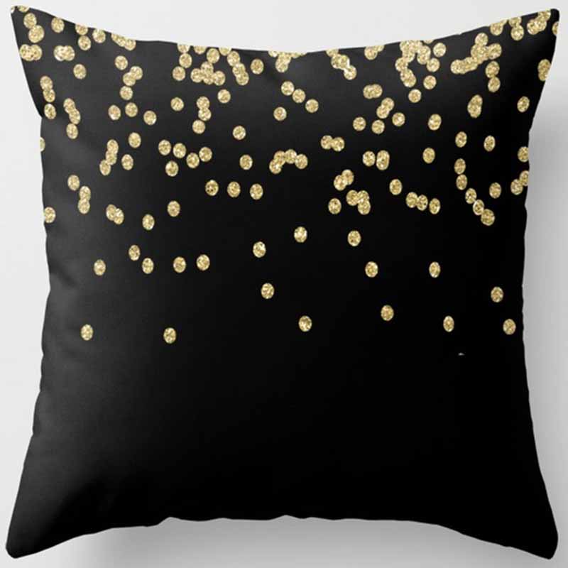 Black and Yellow Square Pillowcase, Home Decoration, Car Sofa Cushion Cover 45cm*45cm