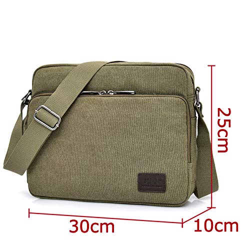 [RAKEE] Men's Shoulder Bag, Messenger Bag, Canvas, Shoulder/Crossbody, Waterproof, Large Capacity, Durable, 6 Colors