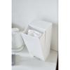 Yamazaki Two-Way Plastic Bag Holder White Approx. W14xD10.2-18.7xH30cm Tower Plastic Bag Stocker 5437