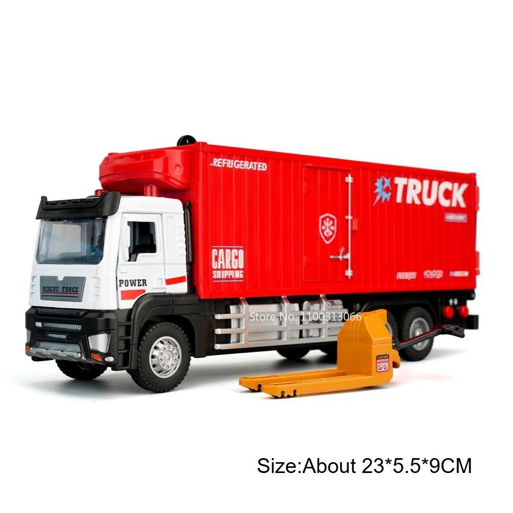 1:32 Model Toy Refrigerated Freezer Trucks Alloy Diecast Fruit and Vegetable Transport Vehicles Rubber Tires Doors Opened Gifts