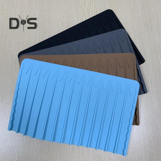 Food Grade Draining Mat Flexible Anti Scratch Kitchen Self Draining Silicone Drying Mat Home Supplies