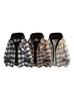 Unisex Retro Kariert Patchwork Kapuzenjacke