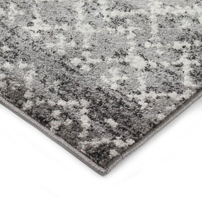 Scandinavian-style Rug with Dark Grey Ethnic Patterns 133x190