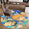 1pc Haikyuu Karasuno High Volleyball Team Round Carpet, Office Chair Mat, Non-Slip Rug, Seasonal Gift, Suitable for Office, Living Room