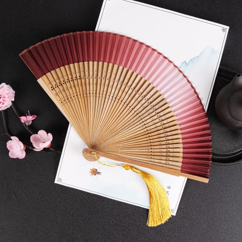 Gradient Chinese Wedding Bride Fan: Hanfu, Cheongsam, Morning Robe Prop
