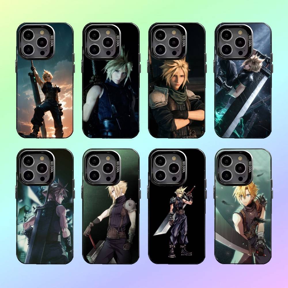 F-Final F-Fantasy V-VII Cloud Phone Case For iPhone17,16,15,14,13,12,11 Plus,Pro Max Colored Silver Phone Case