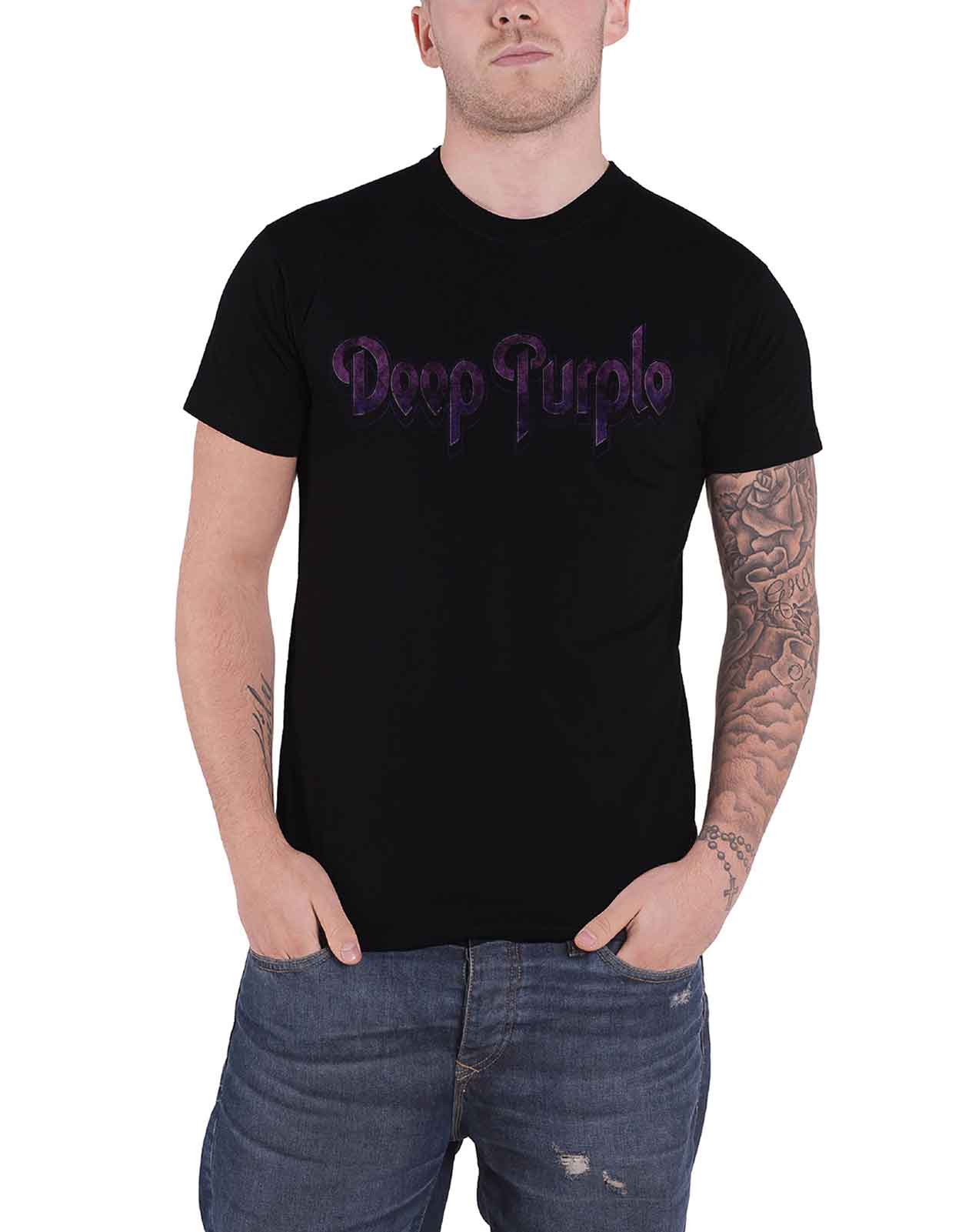 Deep Purple T Shirt Vintage Band Logo distressed new Official Mens Black 2XL