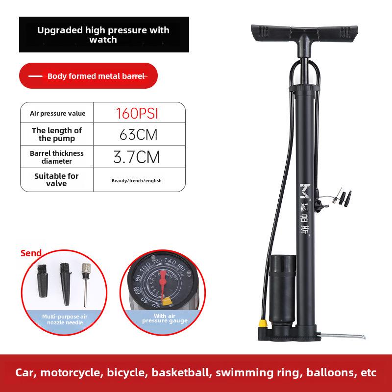 Pompă Manuală Multifuncțională de Înaltă Presiune pentru Biciclete, Vehicule Electrice, Motociclete, Mașini și Mingi de Baschet