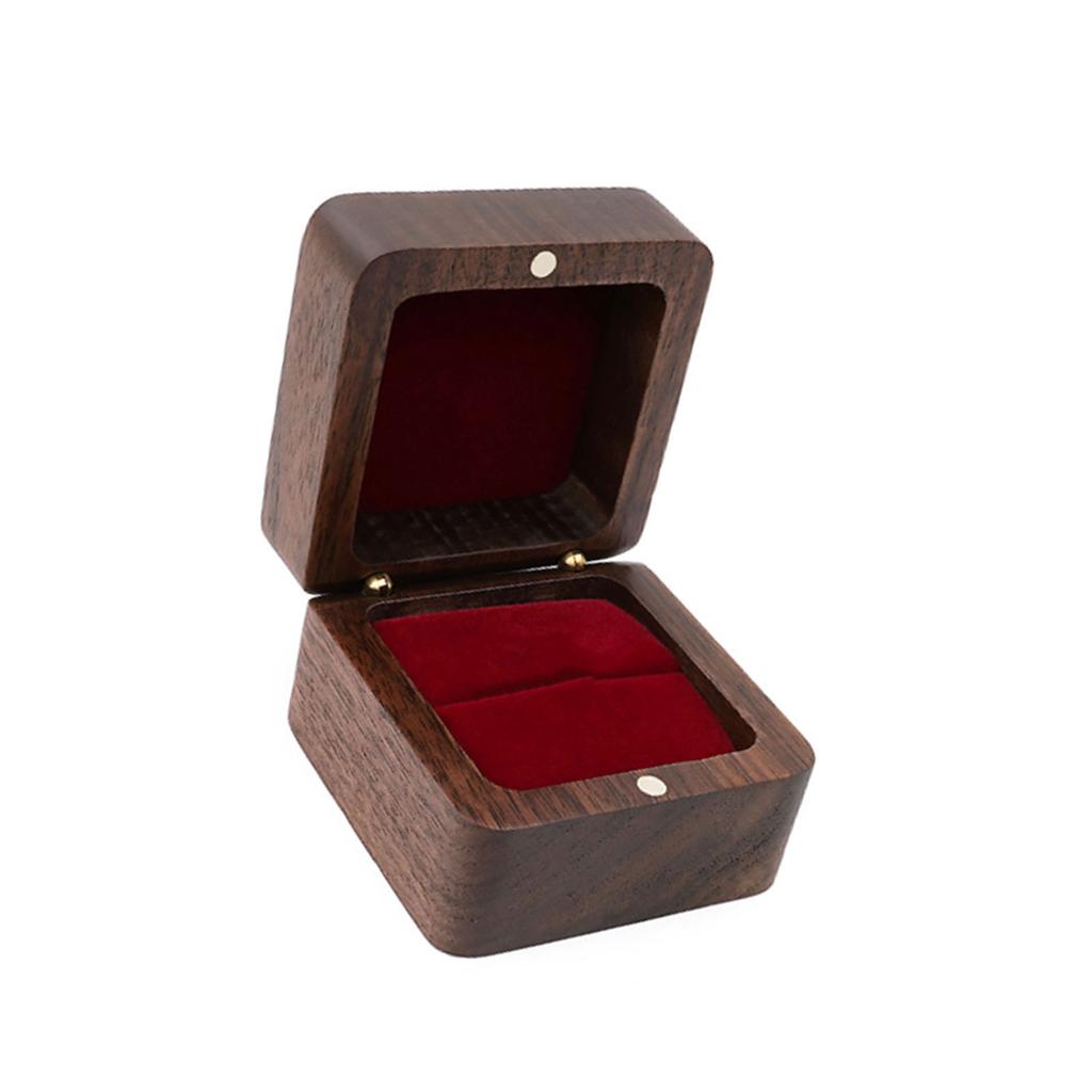 Portable Wood Jewelry Box for Rings Handcrafted Wood Jewelry Storage Box Stand Holder for Rings and Jewelry Display
