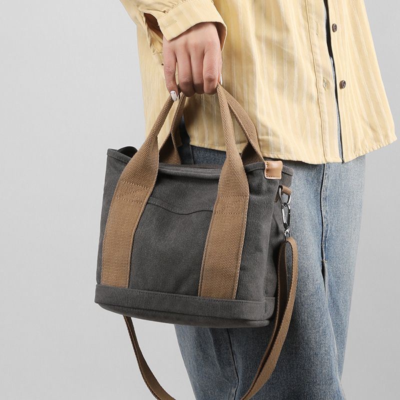New Japanese Korean Style Canvas Multi Pocket Crossbody Shoulder Bag For Women Casual Small Daily Travel Mom Top Handle Bag