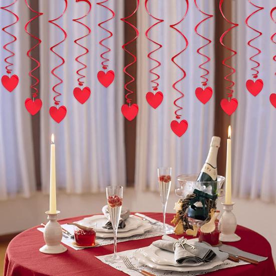 6 Teile/satz Gut aussehende Herz Szene Layout Ornamente Reflektierende Dekorative Wiederverwendbare Valentinstag Ornamente für Party