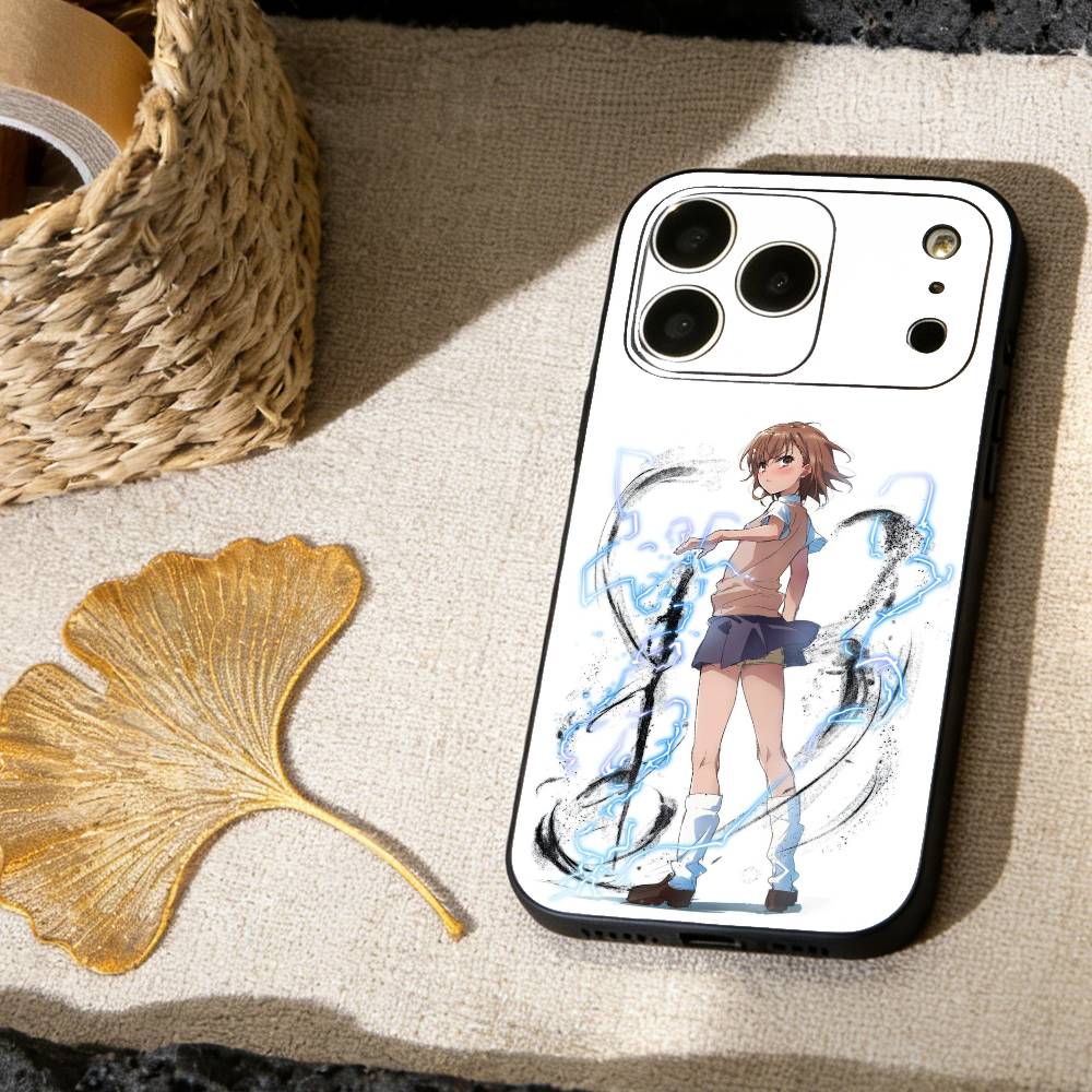 M-Misaka Mikoto Phone Case For iPhone 17,16,15,14,13,12,11 X XR Plus,Soft Silicone Black Cover
