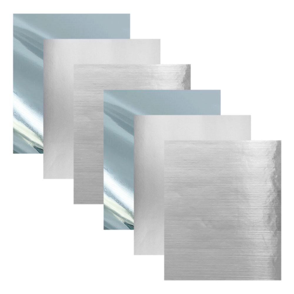 

6pcs 12 x10 Bundle Silver Series Metallic Adhesive Craft Vinyl Film Make Signs Letters for Wall Gifts Card Decor DIY for Cut 30cm x 25cm