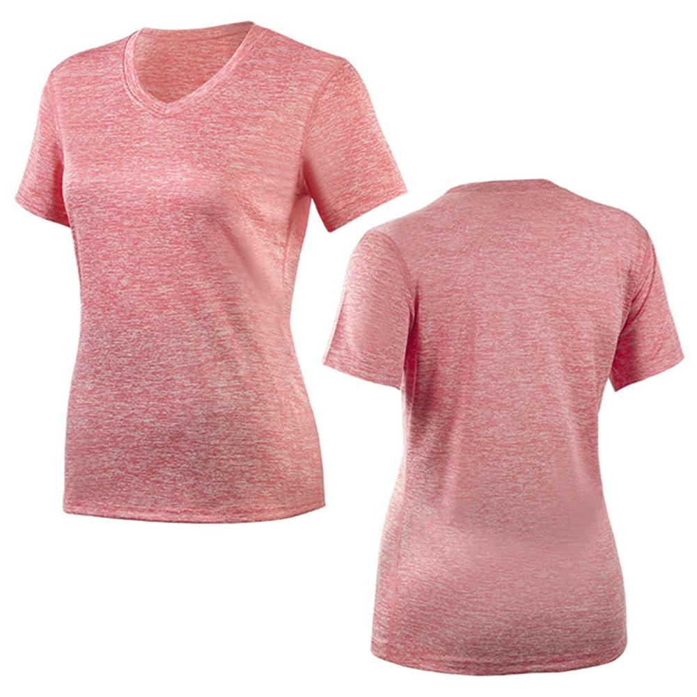 Women's V-neck Quick-Dry, Breathable, Slim-Fit Short-Sleeve Sports T-Shirt for Running and Outdoor Activities