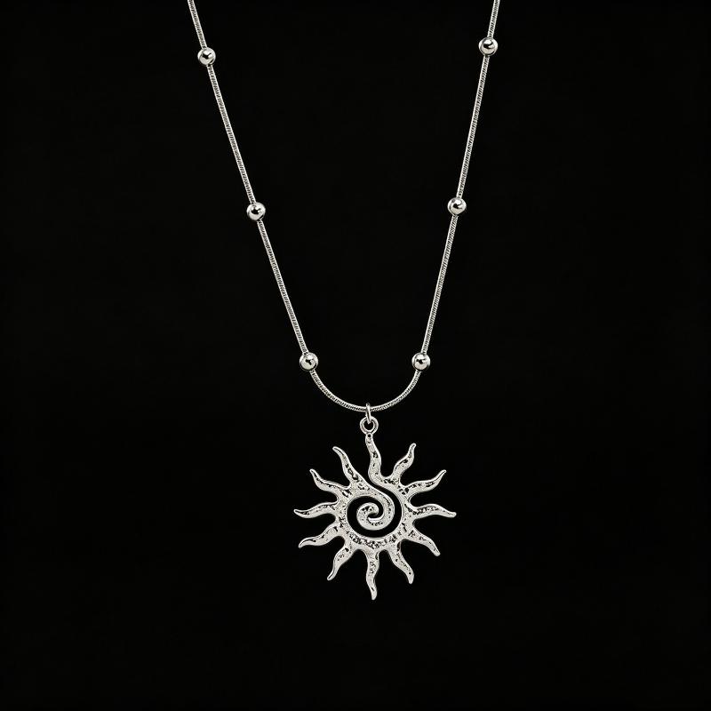 Aanslagbestendig Bohemien Sieradenset Verguld Spiraal Zon Hanger Ketting Oorbellen voor Moederdag Cadeau