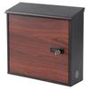 Soomloom Wood Grain Mailbox Delivery Mailbox with Dial Family Mailbox with Key Wall-Mounted Lock,