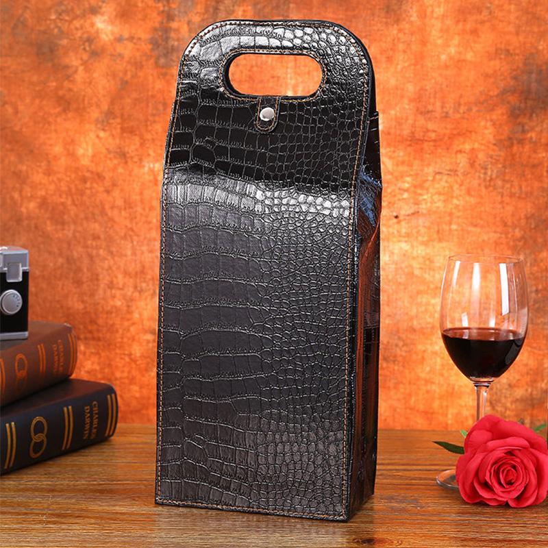 Leather Red Wine Packaging Bags Wine Tote Bags Universal Packaging Carrier Single/Double Bottle Protective Wine Gift Bags