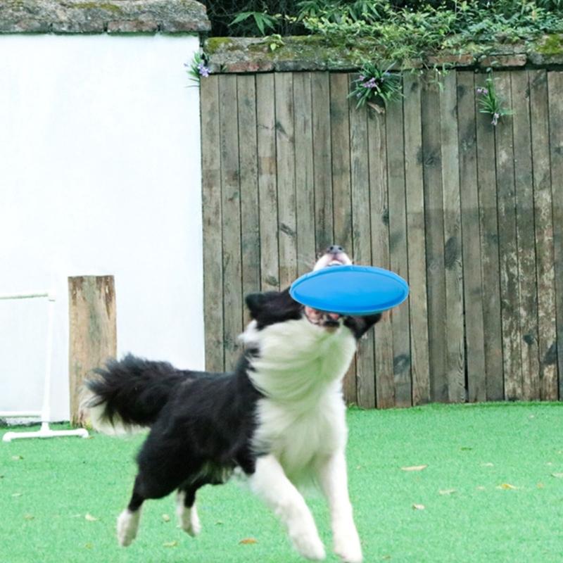 NonSlip Dog Flying Disc Chew Durable Outdoor Toy Rubber Soft Training Exercise For Active Pet