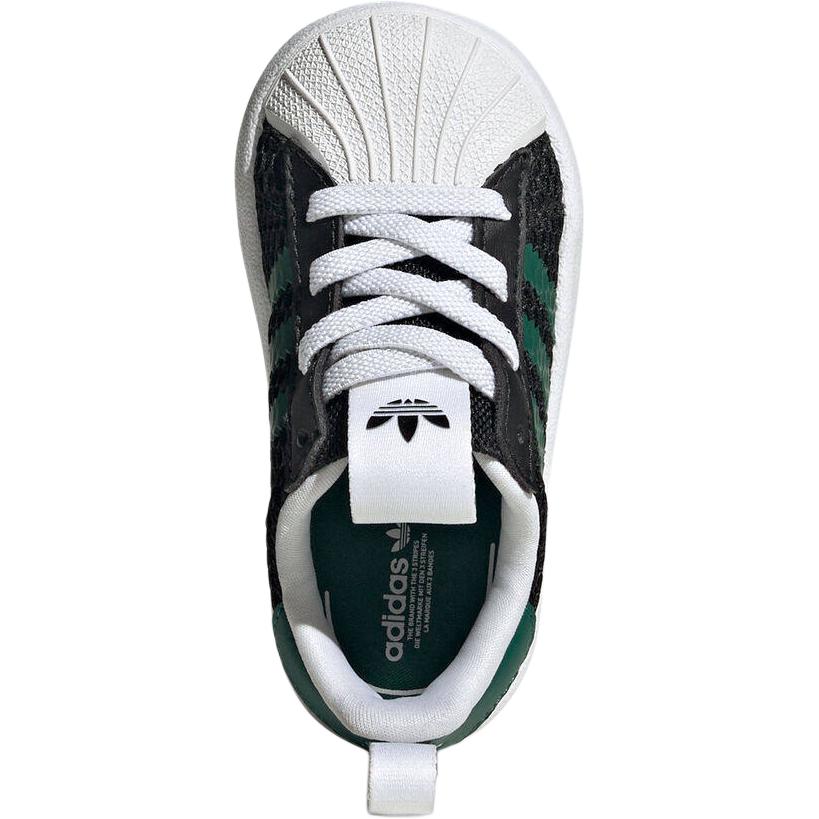 Adidas Originals Superstar Comfortable Versatile Low-Top Walking Shoes Baby Shoes Black Green IH7070
