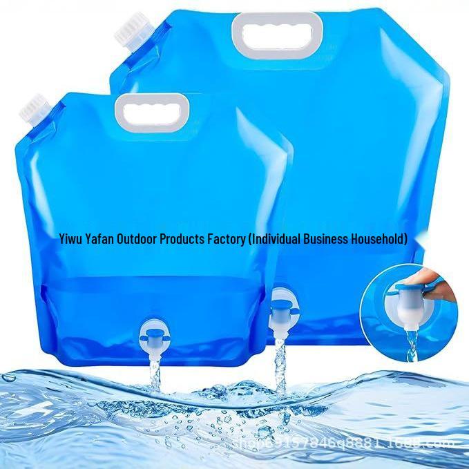 

Портативный складной контейнер для воды для путешествий на открытом воздухе и спорта 5L with Tap синий
