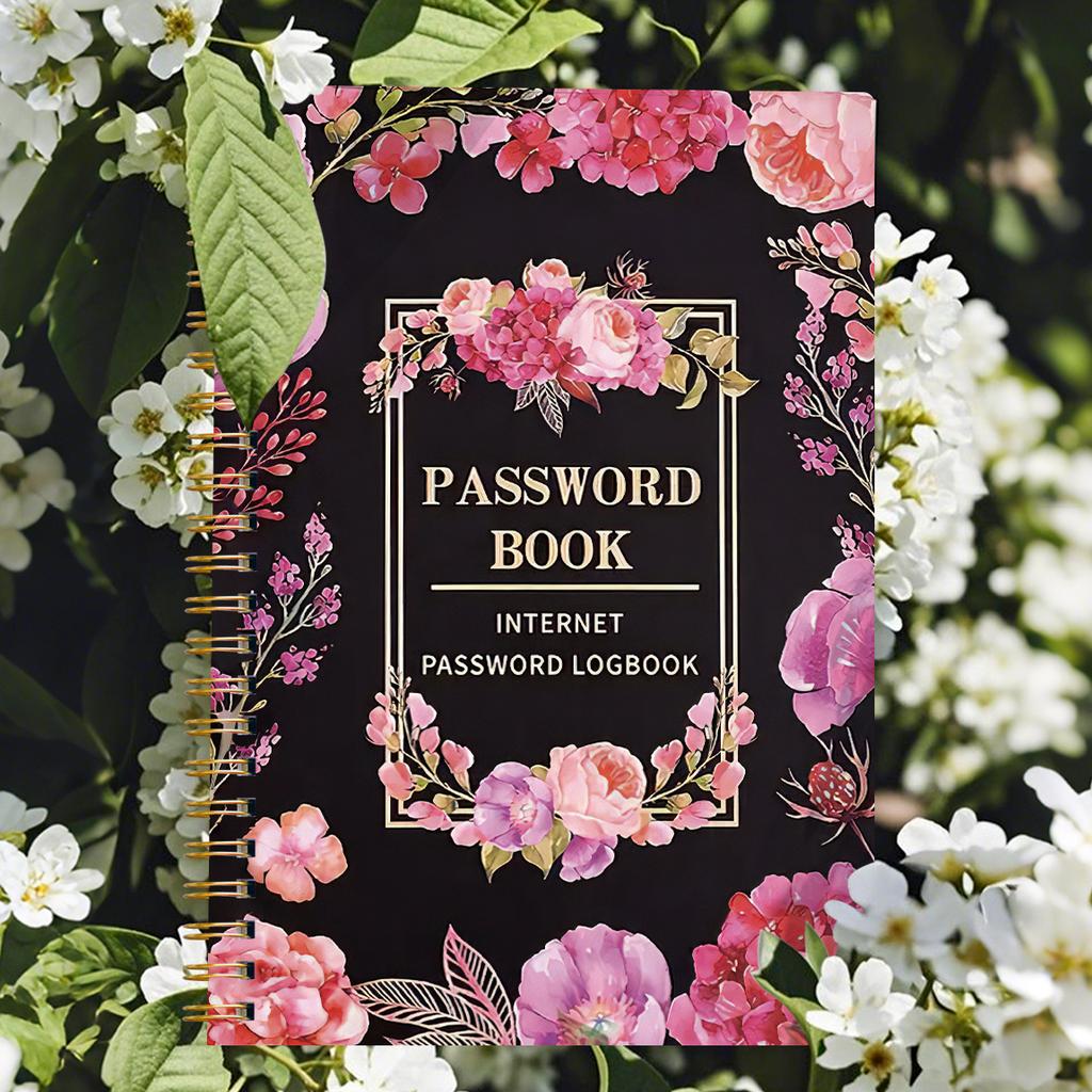 A5 Passwortbuch, Internetkonto- und Website-Login-Organizer, Notizbereich, Perfektes Passwortjournal zur Verwaltung der Cybersicherheit