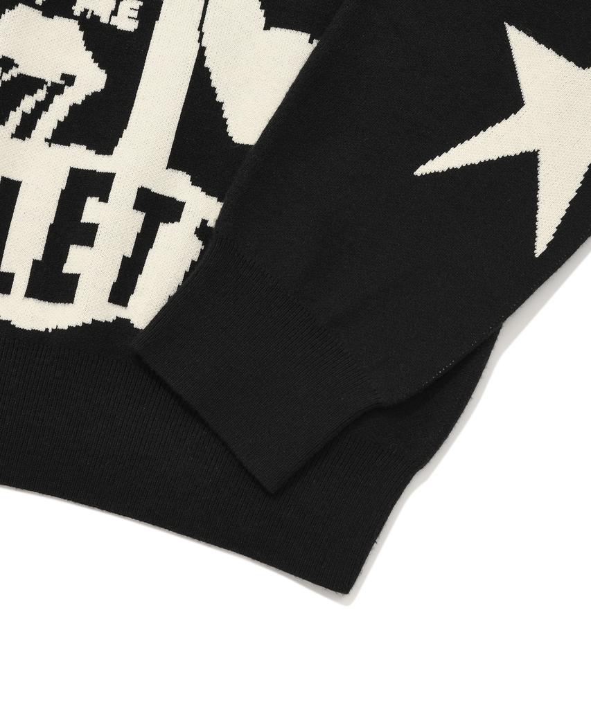 FALLETT Rock Band Half Zip Knit Black
