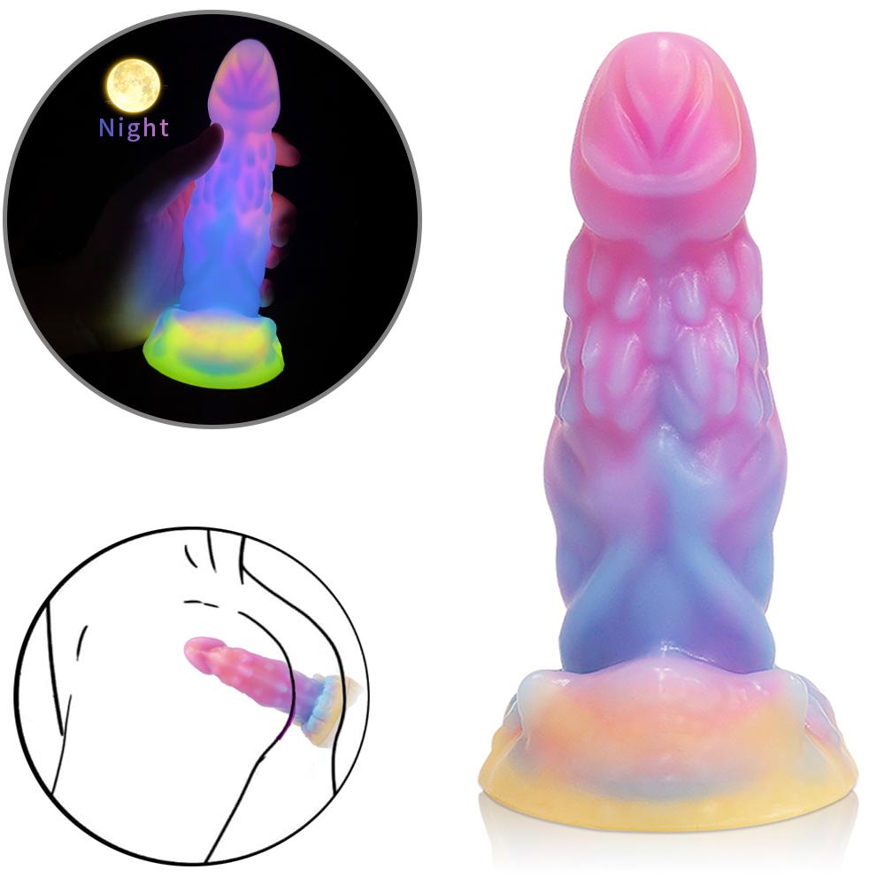 Luminous Silicone Anal Dildo Butt Plug Prostate Massager Anal Beads G Spot Clitoral Stimulation Adult Sex Toys for Women Men