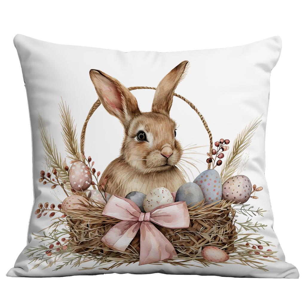 Neues Ostern Retro Floral Hase Ei Push Kissenbezug Zuhause Sofa Kissenbezug