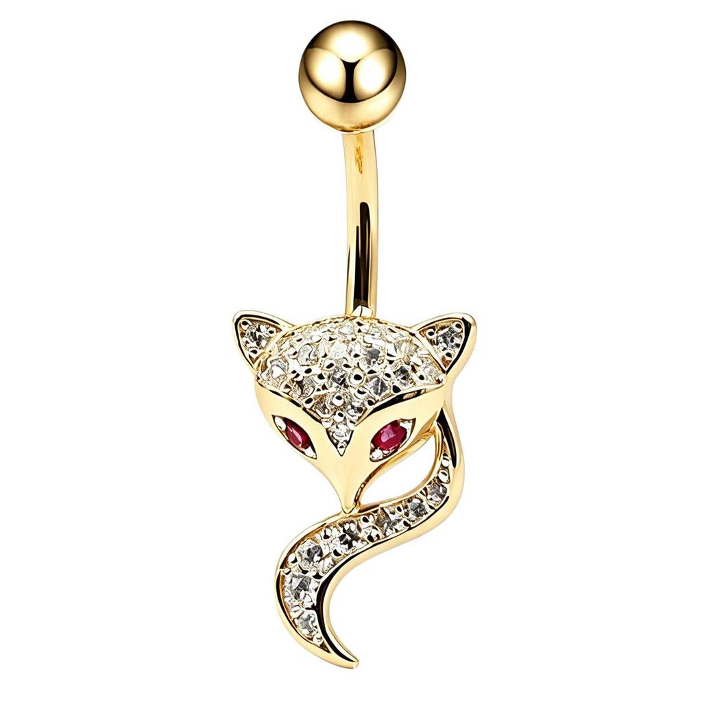 Gold Zircon Belly Button Rings - Hot-Selling Piercing Jewelry