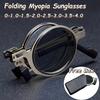 Anti-Blaulicht Tragbare Faltbare Myopie-Brille mit Box für Herren Metall Myopie-Sonnenbrille Nahsicht Brillen Shades Stilvolle Faltbare Graue Brillen
