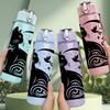 1PC Stylish Black Cat Silhouette Pattern 750ml Color Plastic Sports Water Bottle Leakproof Flip Straw Lid Suitable for Sports Office Home Use