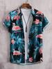 2025 Hawaiian Shirt Men Fashion Flower Geometric Printed Blouse Single-breasted Beach Short SleeveTops Men's Holiday Clothing