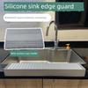 Silicone Drain Mat, Water Barrier, Splash-Proof Mat for Sink Edge, Cuttable Water Barrier, Kitchen Sink Protective Cover